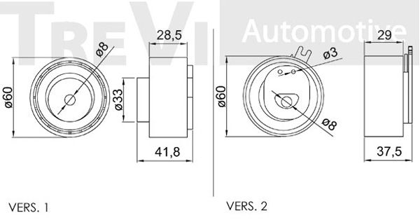 TREVI AUTOMOTIVE Spriegotājrullītis, Gāzu sadales mehānisma piedziņ TD1005